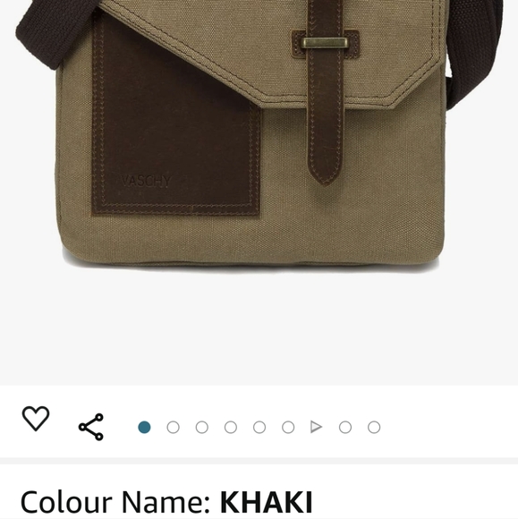 Messenger Bag,VASCHY Vintage Shoulder Bag Small Canvas Leather Lightweight Cross - Picture 9 of 10